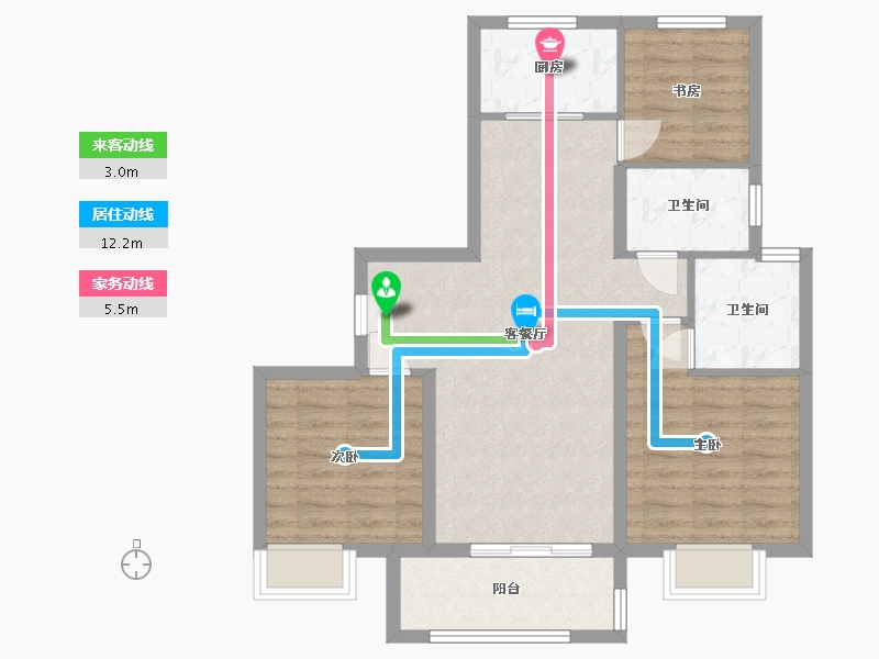 浙江省-温州市-华侨欢乐天地-78.15-户型库-动静线