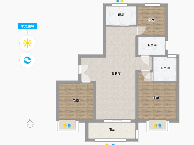 浙江省-温州市-华侨欢乐天地-78.15-户型库-采光通风