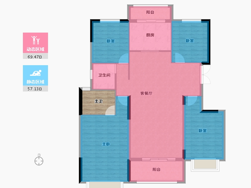 湖南省-湘潭市-城发樟树湾-120.67-户型库-动静分区