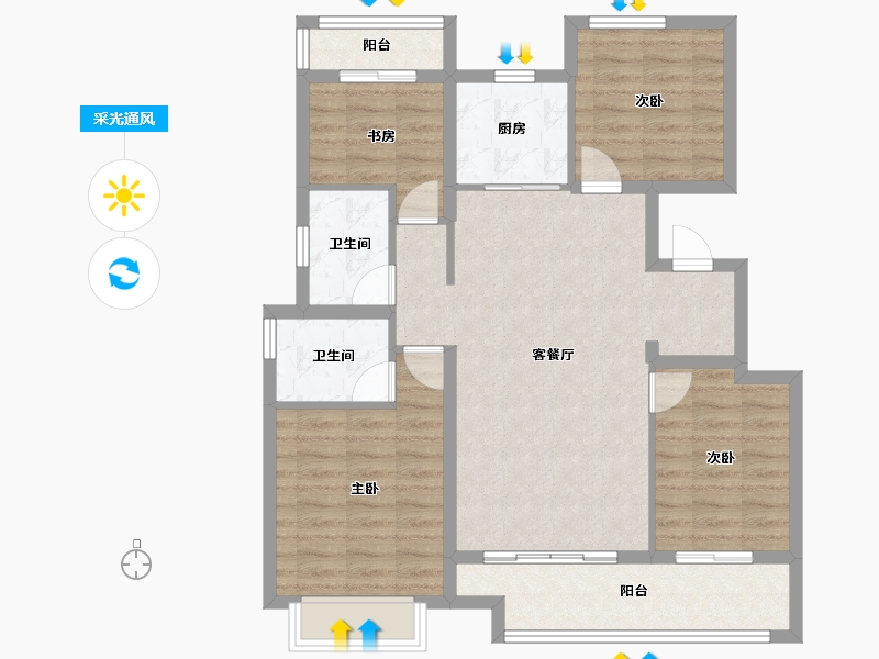 浙江省-衢州市-天阳融信·澜岸铭邸-92.01-户型库-采光通风