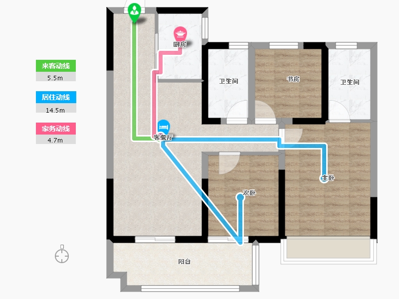 安徽省-宿州市-华达·东城壹号-82.40-户型库-动静线