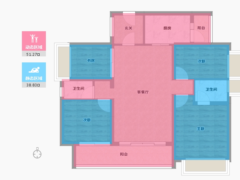 广东省-汕尾市-时代中国时代水岸·海丰-80.00-户型库-动静分区