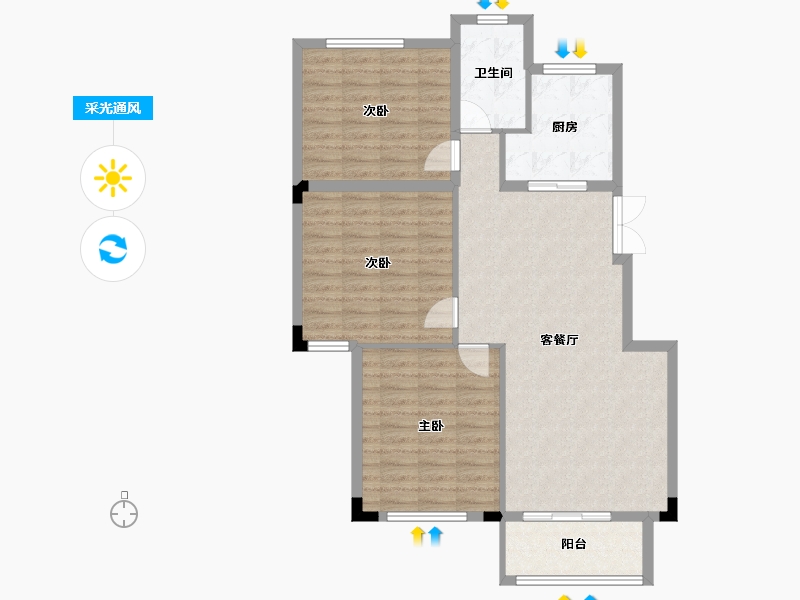 江西省-南昌市-加美四季花城-95.44-户型库-采光通风