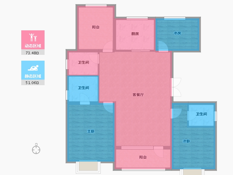 吉林省-吉林市-盈胜春晓-111.98-户型库-动静分区