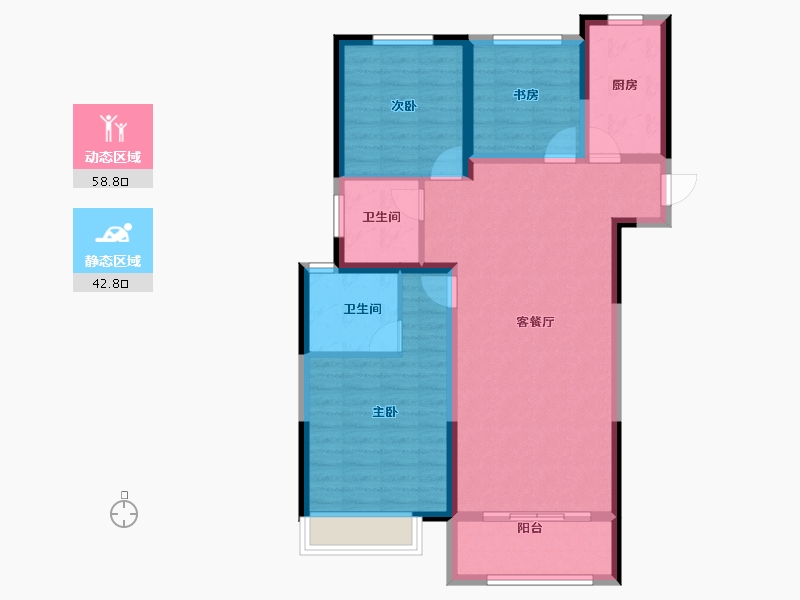 河南省-商丘市-中冠·悦景湾-91.06-户型库-动静分区