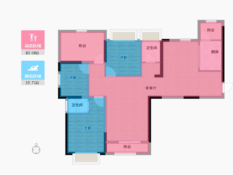 湖北省-十堰市-国瑞中心-106.47-户型库-动静分区