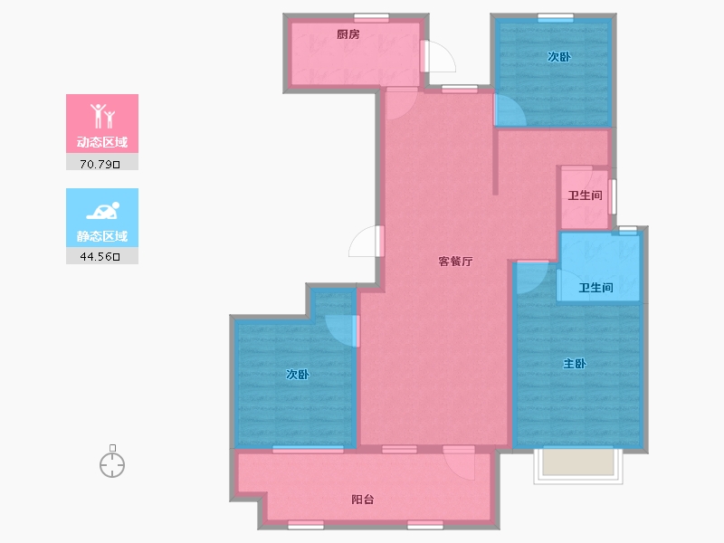 山东省-临沂市-掌舵龙湖-103.68-户型库-动静分区