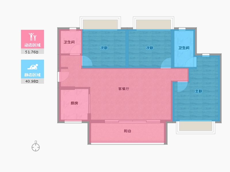 广东省-汕尾市-时代中国时代水岸·海丰-83.50-户型库-动静分区