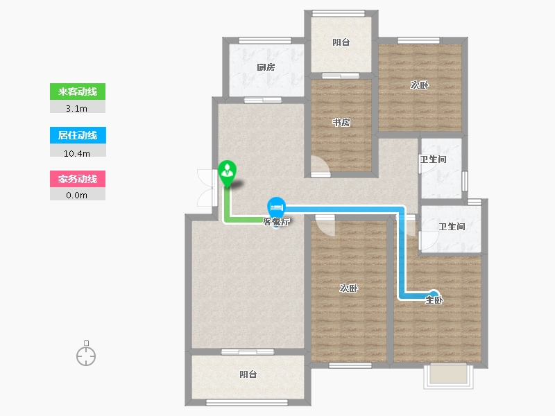 山西省-运城市-金鑫·滨湖一号-135.89-户型库-动静线