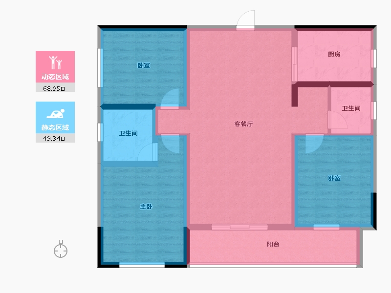 湖南省-怀化市-大美华园-105.90-户型库-动静分区