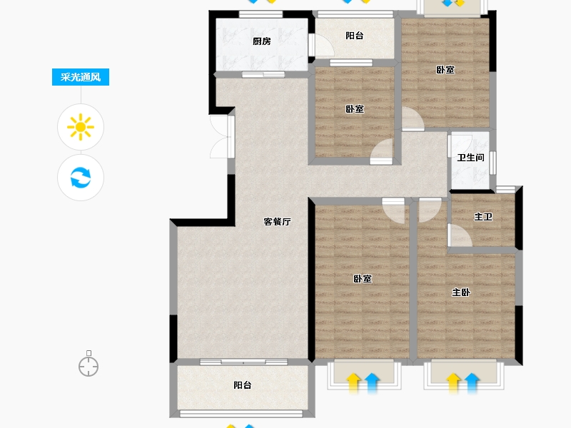 湖南省-湘潭市-城发樟树湾-121.30-户型库-采光通风