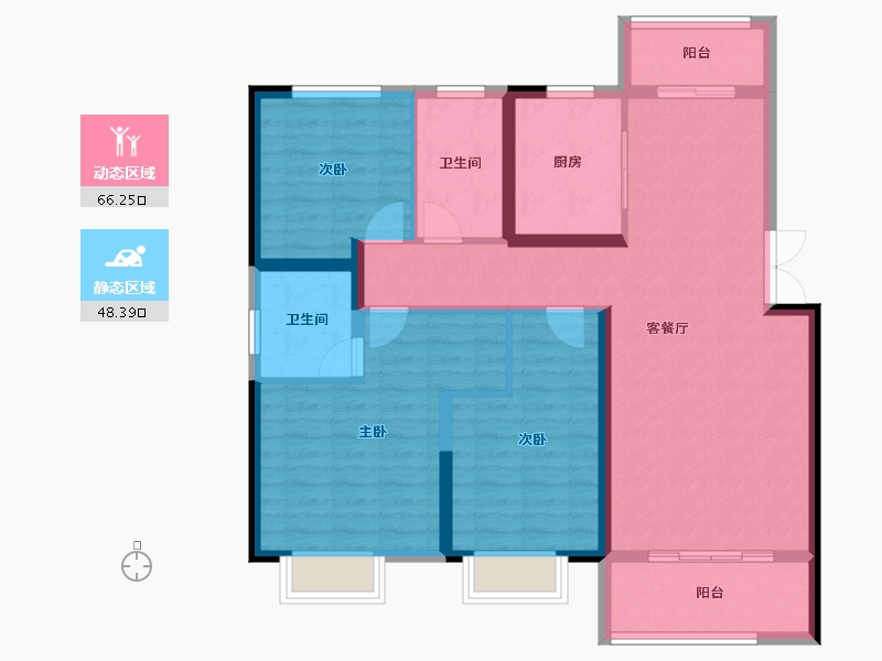 河南省-商丘市-中冠·悦景湾-102.93-户型库-动静分区