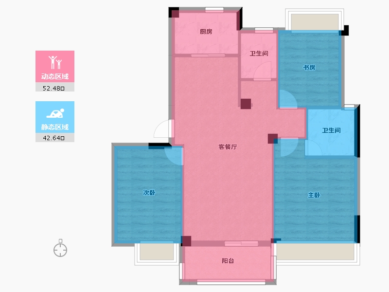 安徽省-宿州市-嘉泰·龙城壹号·爱丁堡-86.15-户型库-动静分区