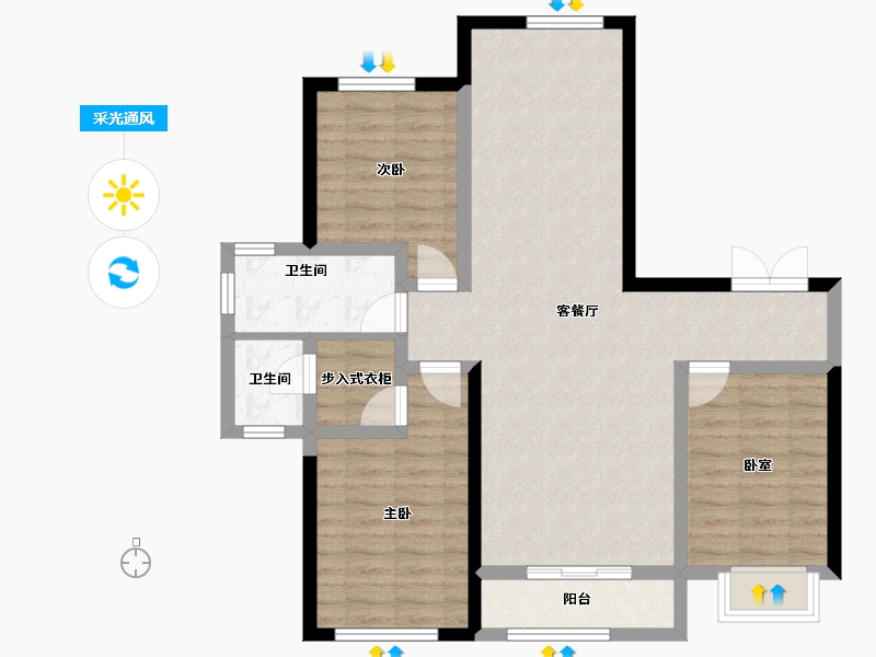 辽宁省-葫芦岛市-晟宇天玺-88.20-户型库-采光通风