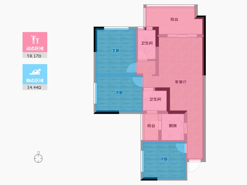 四川省-宜宾市-阳光森林城市·东方府-81.01-户型库-动静分区