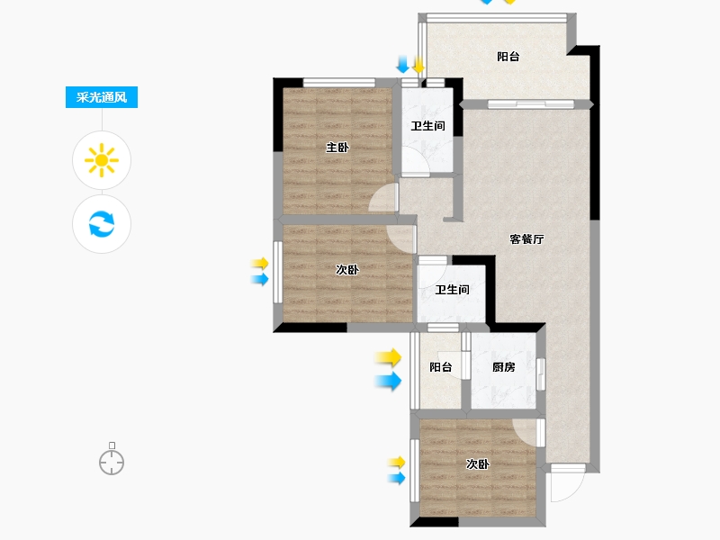 四川省-宜宾市-阳光森林城市·东方府-81.01-户型库-采光通风