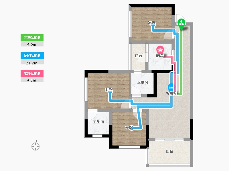 四川省-宜宾市-阳光森林城市·东方府-71.17-户型库-动静线