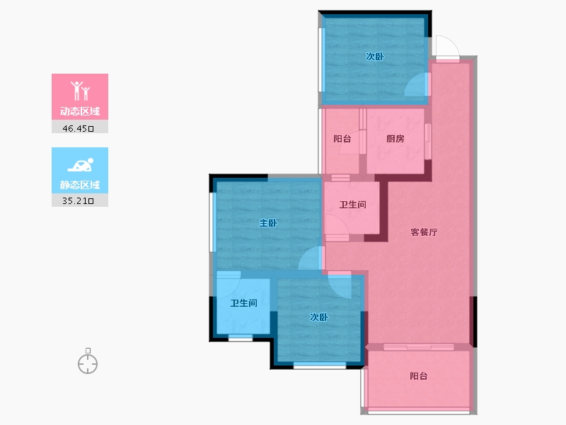 四川省-宜宾市-阳光森林城市·东方府-71.17-户型库-动静分区