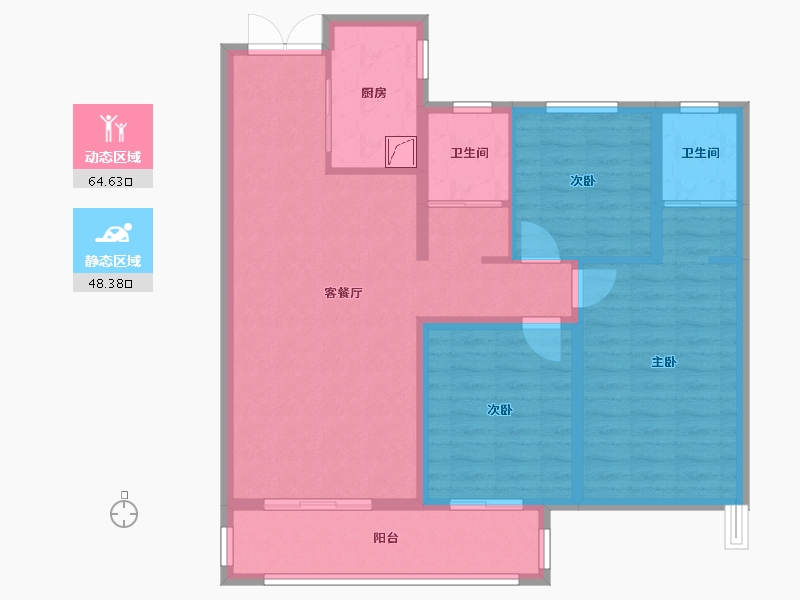 山东省-滨州市-荣盛墨香山南-101.60-户型库-动静分区