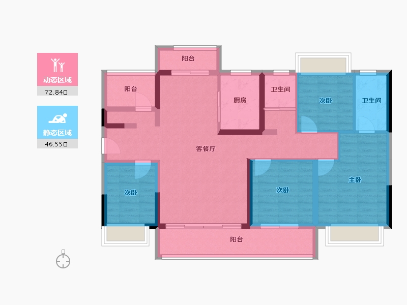 广东省-河源市-碧桂园凤凰台-106.31-户型库-动静分区