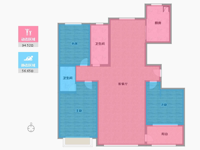 山东省-滨州市-御通院-136.00-户型库-动静分区