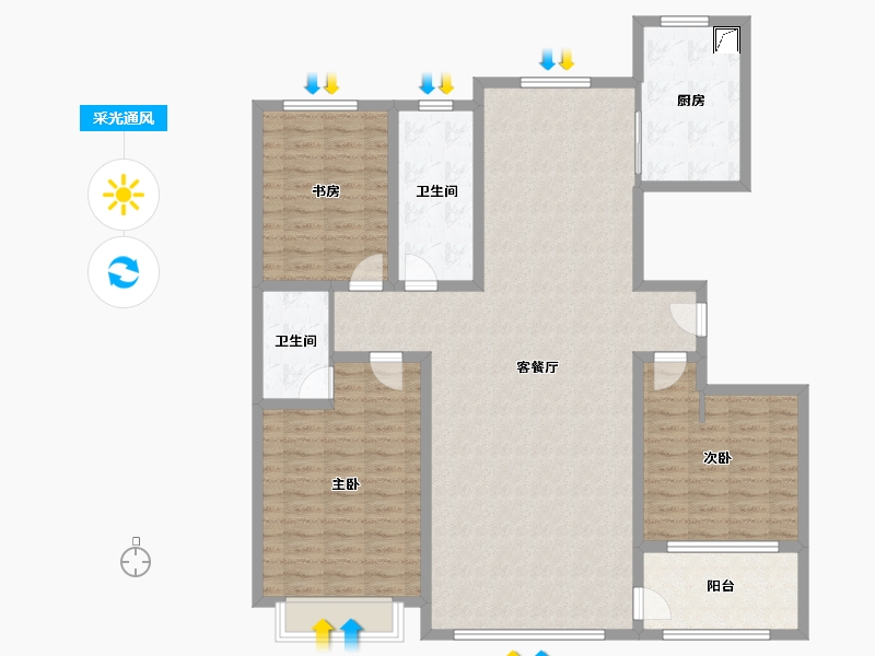 山东省-滨州市-御通院-136.00-户型库-采光通风