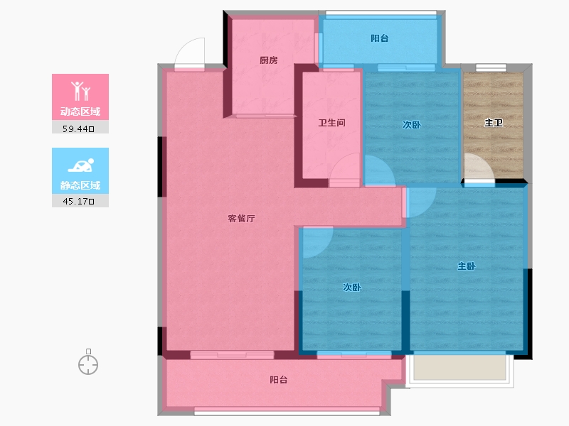 河南省-商丘市-雅居乐蘭台府-100.00-户型库-动静分区