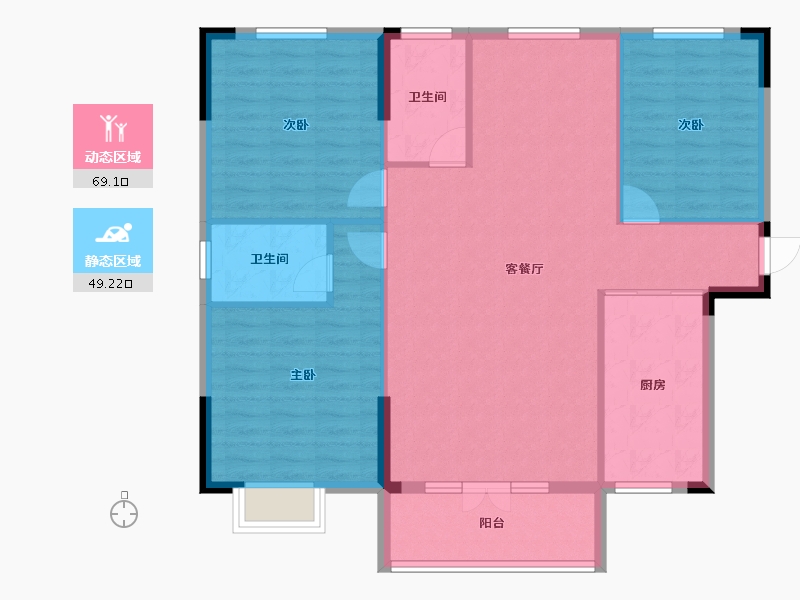 湖北省-宜昌市-华强·凤凰城-108.32-户型库-动静分区