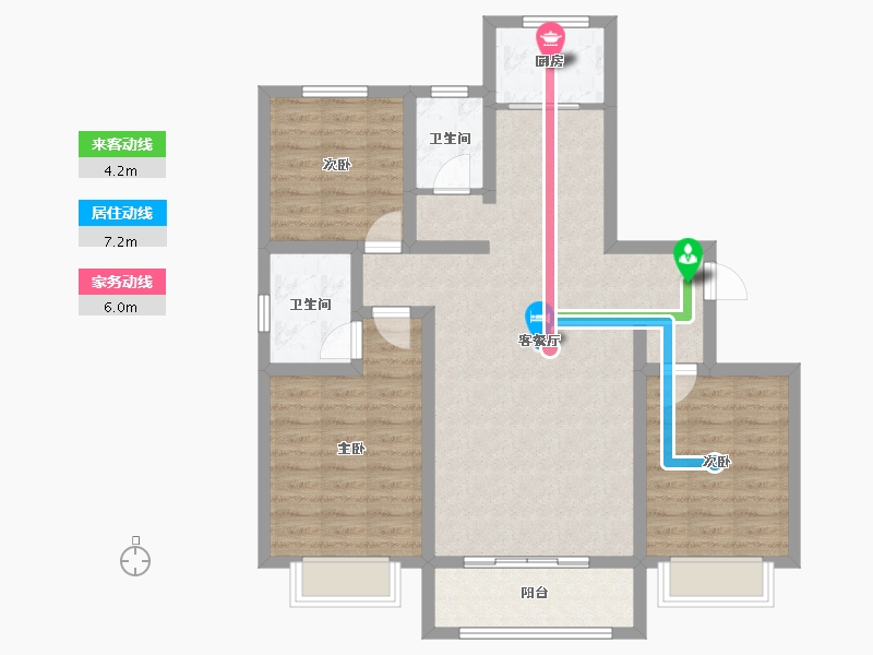 山东省-莱芜市-御景花园二期-108.00-户型库-动静线