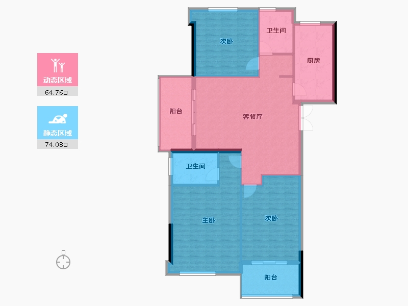 福建省-宁德市-庭盛·阳光壹号院-127.96-户型库-动静分区