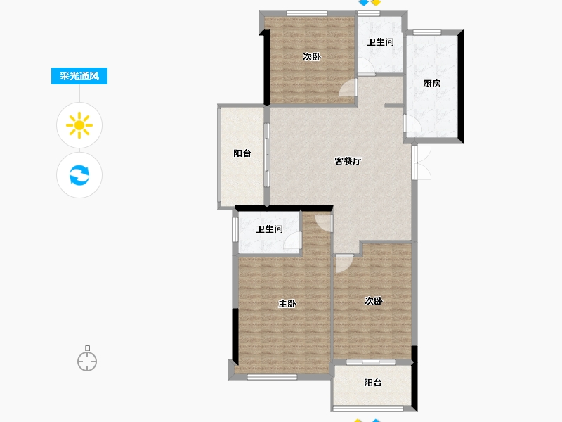 福建省-宁德市-庭盛·阳光壹号院-127.96-户型库-采光通风