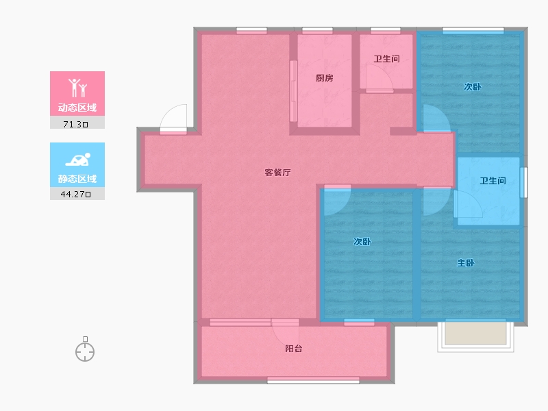 山东省-临沂市-掌舵龙湖-102.97-户型库-动静分区