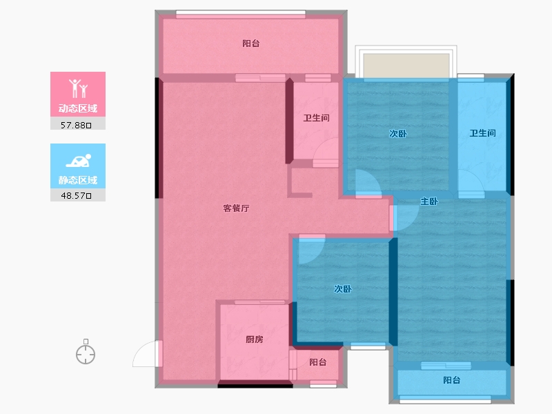 广西壮族自治区-河池市-泽良御景龙庭-93.65-户型库-动静分区