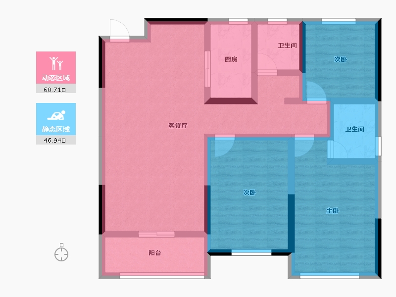 山东省-莱芜市-兴宇凤栖台-95.13-户型库-动静分区