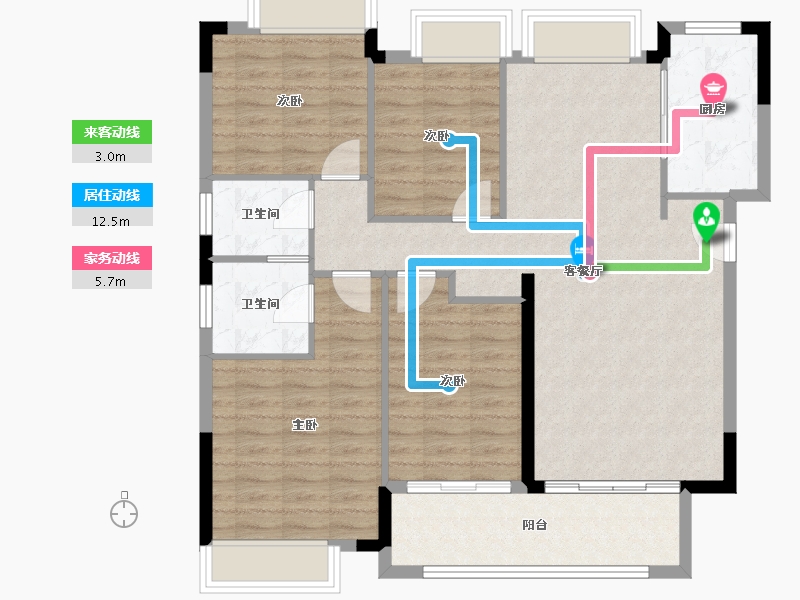 江西省-吉安市-华宇·燕京府-103.76-户型库-动静线