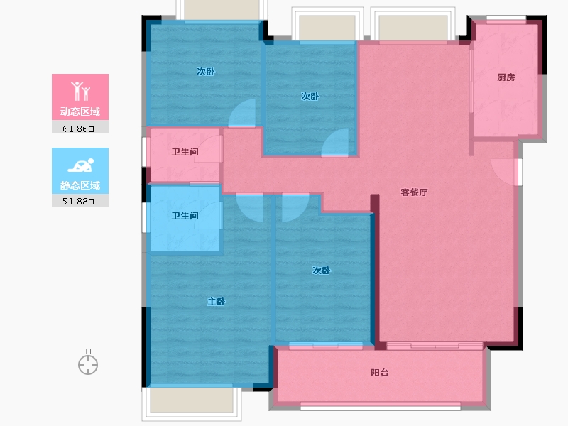 江西省-吉安市-华宇·燕京府-103.76-户型库-动静分区