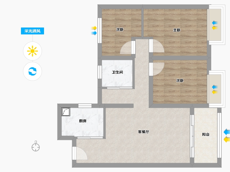 河南省-洛阳市-和昌云庭-65.00-户型库-采光通风