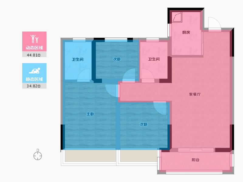 浙江省-嘉兴市-溪悦水岸-70.00-户型库-动静分区