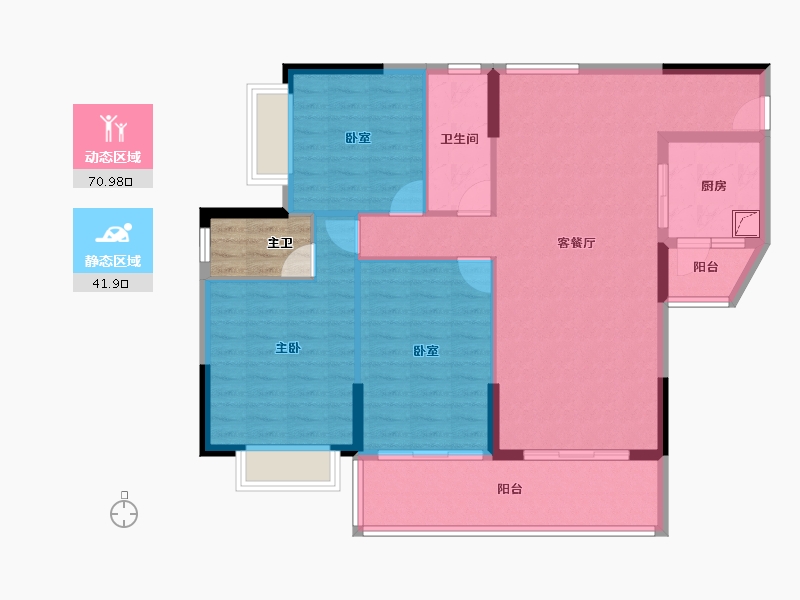 广东省-湛江市-青桂园-105.69-户型库-动静分区