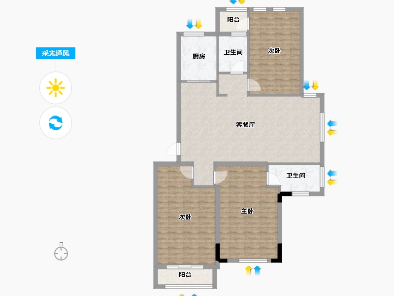 江西省-南昌市-加美四季花城-119.97-户型库-采光通风