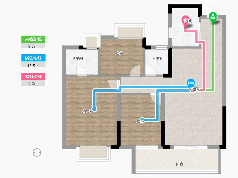 江西省-吉安市-中梁碧桂园·鹿鸣府-84.00-户型库-动静线