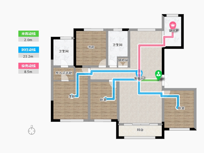 内蒙古自治区-呼和浩特市-至诚金融世家-125.37-户型库-动静线