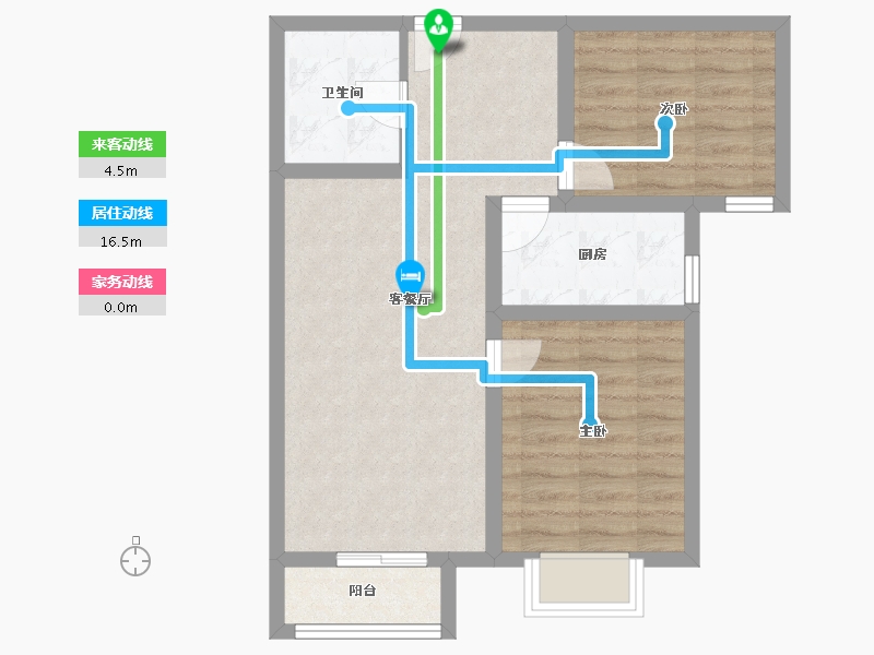 河北省-廊坊市-春城绿景兰亭苑-61.24-户型库-动静线