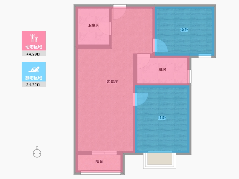 河北省-廊坊市-春城绿景兰亭苑-61.24-户型库-动静分区