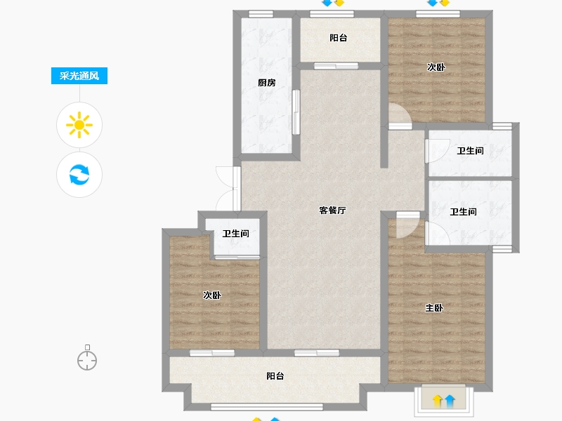 河北省-衡水市-汉王府-110.40-户型库-采光通风