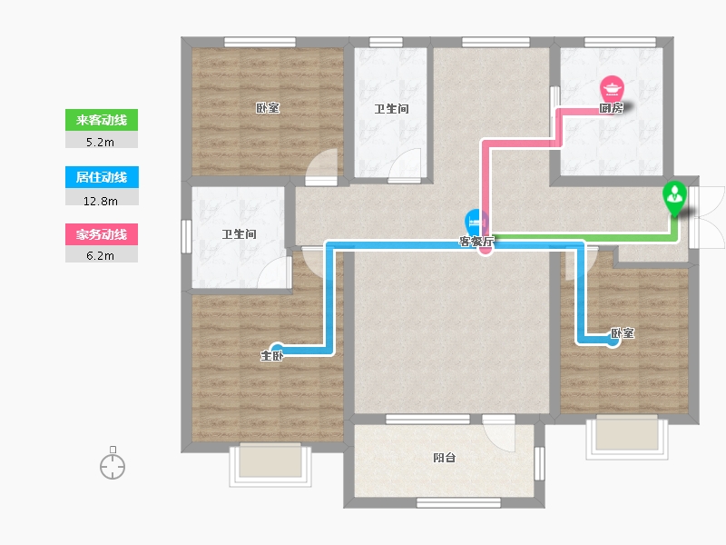 河北省-衡水市-桃城壹号-108.00-户型库-动静线