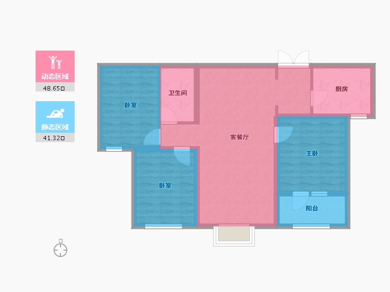 河北省-衡水市-桃城壹号-80.19-户型库-动静分区