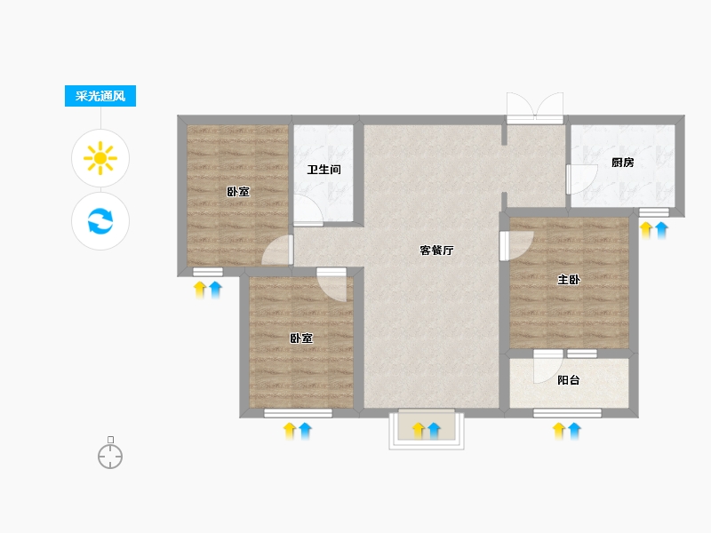 河北省-衡水市-桃城壹号-80.19-户型库-采光通风