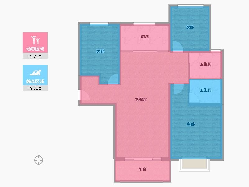 河南省-商丘市-君鹏·江山一品-103.77-户型库-动静分区