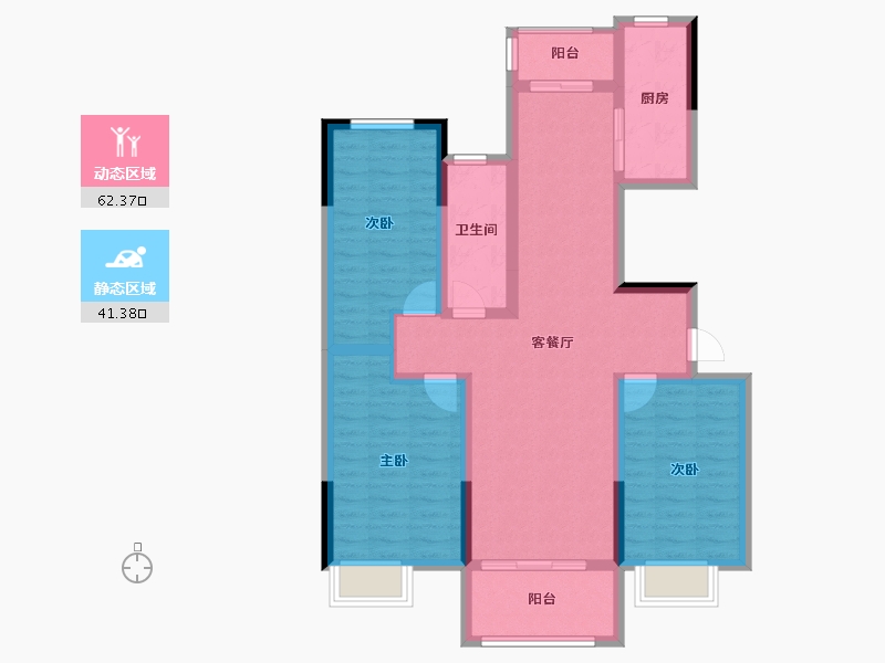 河南省-开封市-杞县建业·花园里-92.00-户型库-动静分区